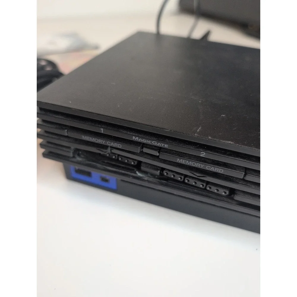 Sony PlayStation 2 PS2 Fat Black Console SCPH-30001 + Contollers, Box & Games